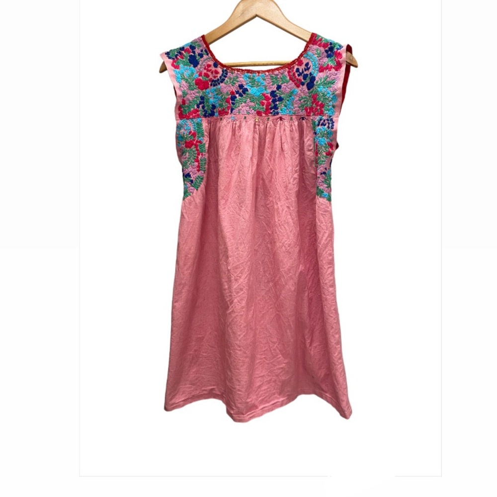 Mi Golondrina Flores Specialty Short Dress Pink